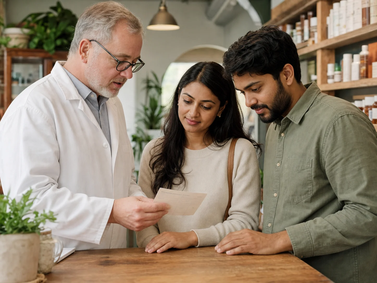 Pharmacist providing care